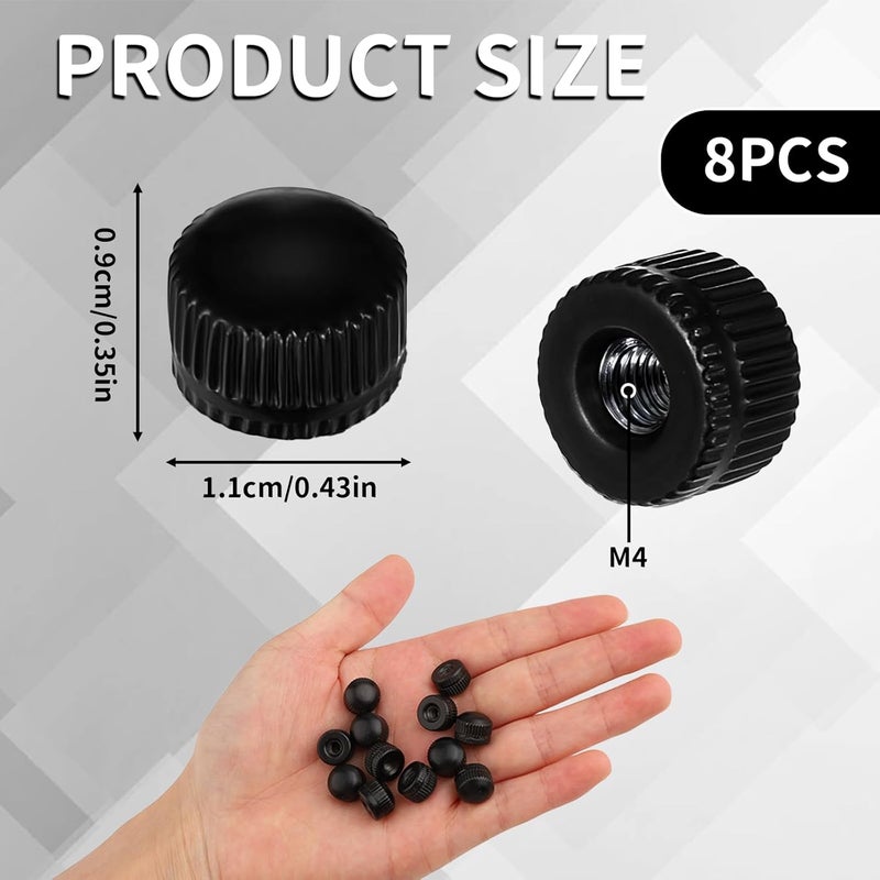 Pretwad 8 Pack M4 Screw Caps for Light Fixtures - Black Ceiling Lamp Shade Holder Replacement Parts, Lamp Screw Cap Cover, Lamps Finals Decorative Hardware Lamps Knob Nuts for Chandeliers & Wall Lights - Image 2